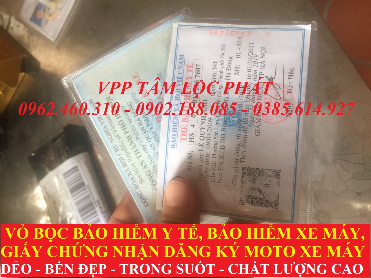 VỎ BỌC THẺ BHYT, BHXM...(loại 1), SỈ LH ĐỂ CÓ GIÁ TỐT NHẤT