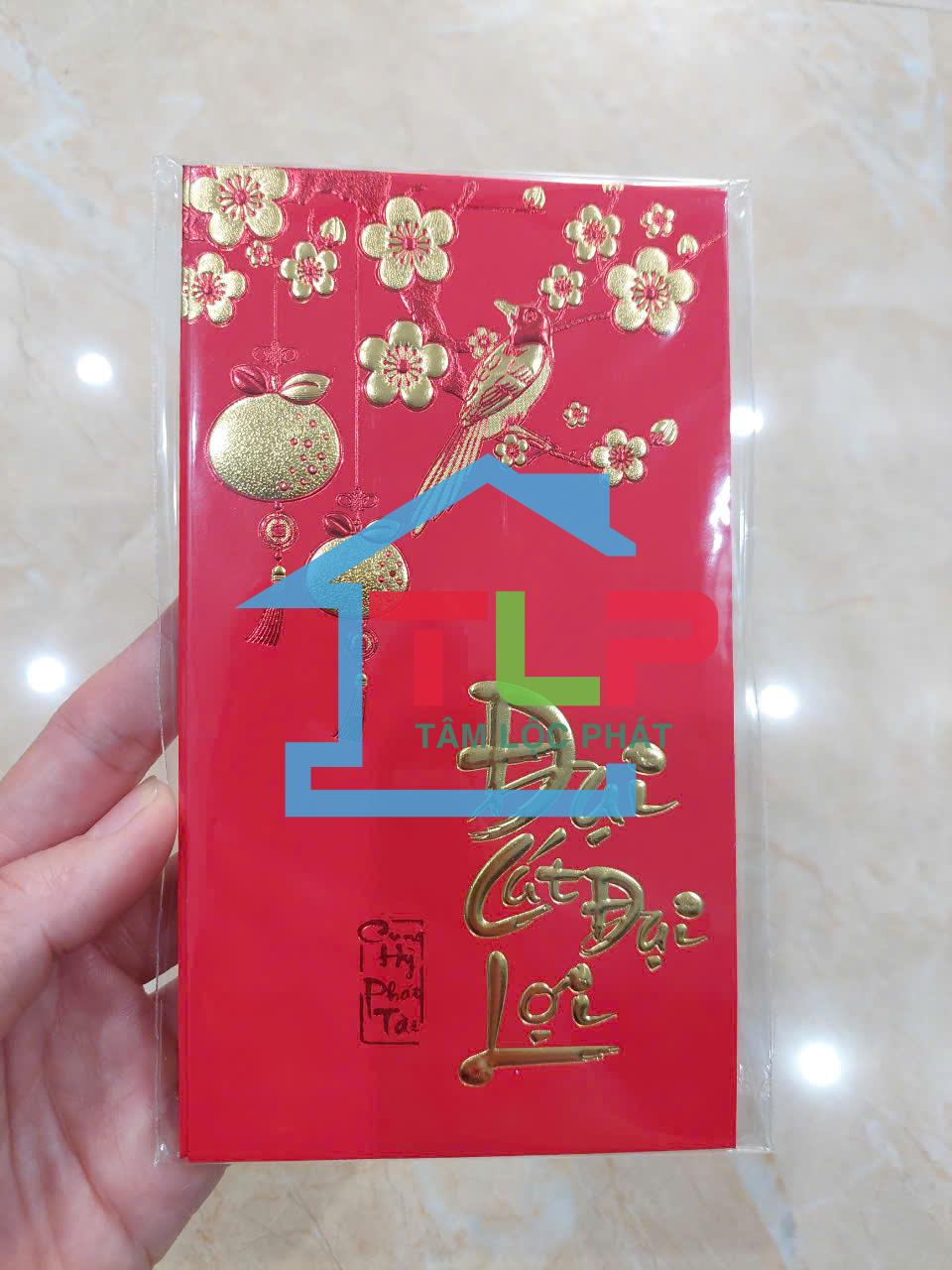 [Lì xì 2025] Sỉ tập 6 BAO LÌ XÌ TẾT NHUNG ĐỎ, KT 90*163mm (HÀNG ĐẸP, CHỮ IN NỔI 3D) nhiều mẫu