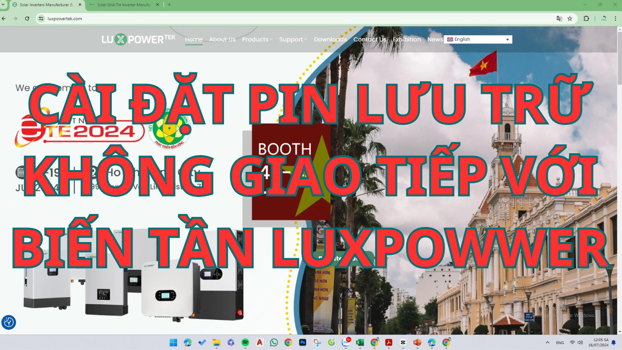 CÀI ĐẶT PIN LƯU TRỮ KHÔNG GIAO TIẾP VỚI BIẾN TẦN LUXPOWWER