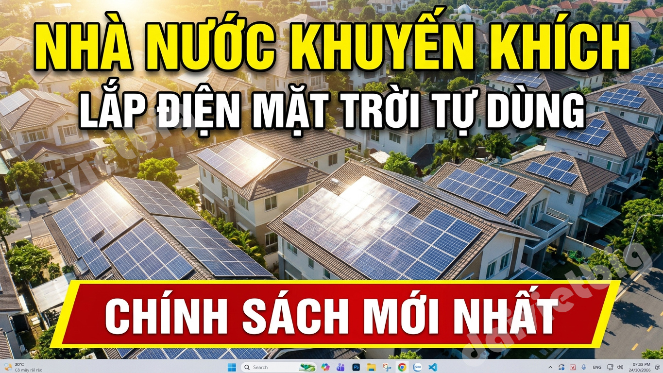 Nhà Nước khuyến khích người dân lắp Điện Năng Lượng Mặt Trời mái nhà tự sản tự tiêu