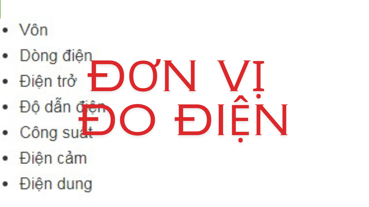 Các đơn vị đo điện