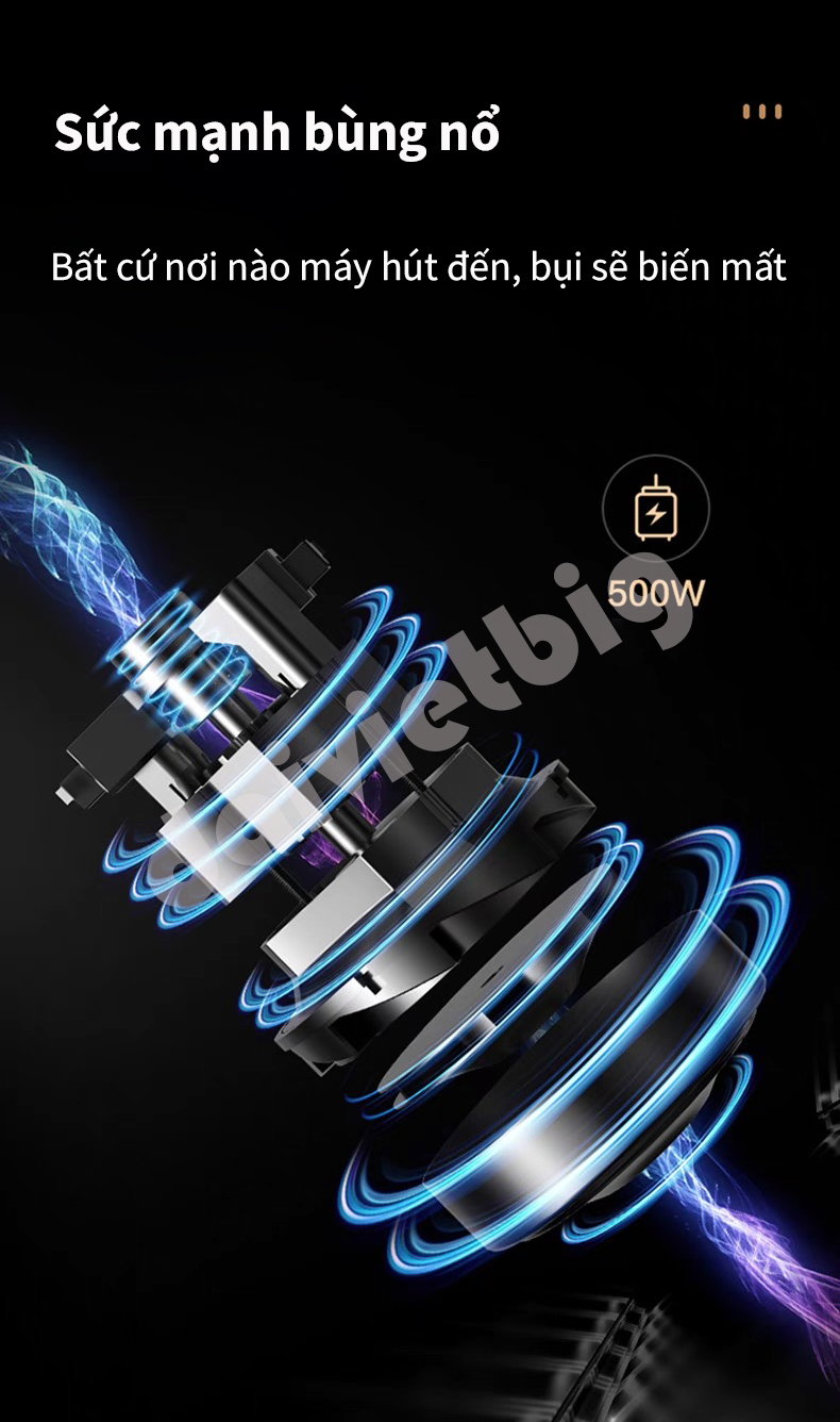 Máy hút bụi cầm tay Haier G16W, Hút bụi giường nệm,ô tô, lực hút 16.000Pa cao cấp