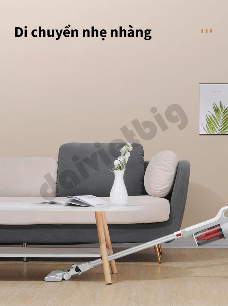 Máy hút bụi cầm tay Haier G16W, Hút bụi giường nệm,ô tô, lực hút 16.000Pa cao cấp