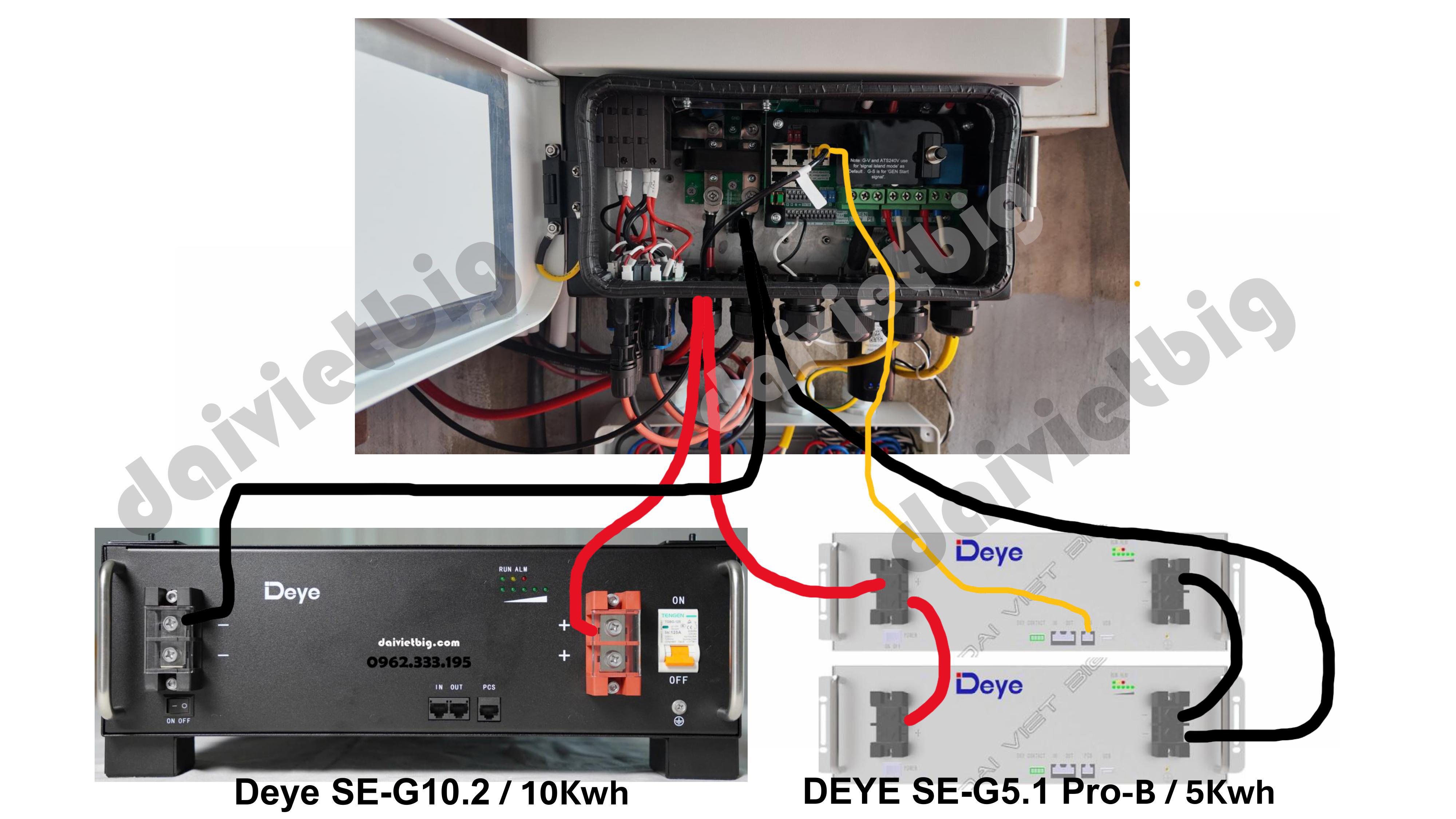 Hướng dẫn cách kết nối 2 quả pin lưu trữ khác hãng, không giao tiếp với nhau!