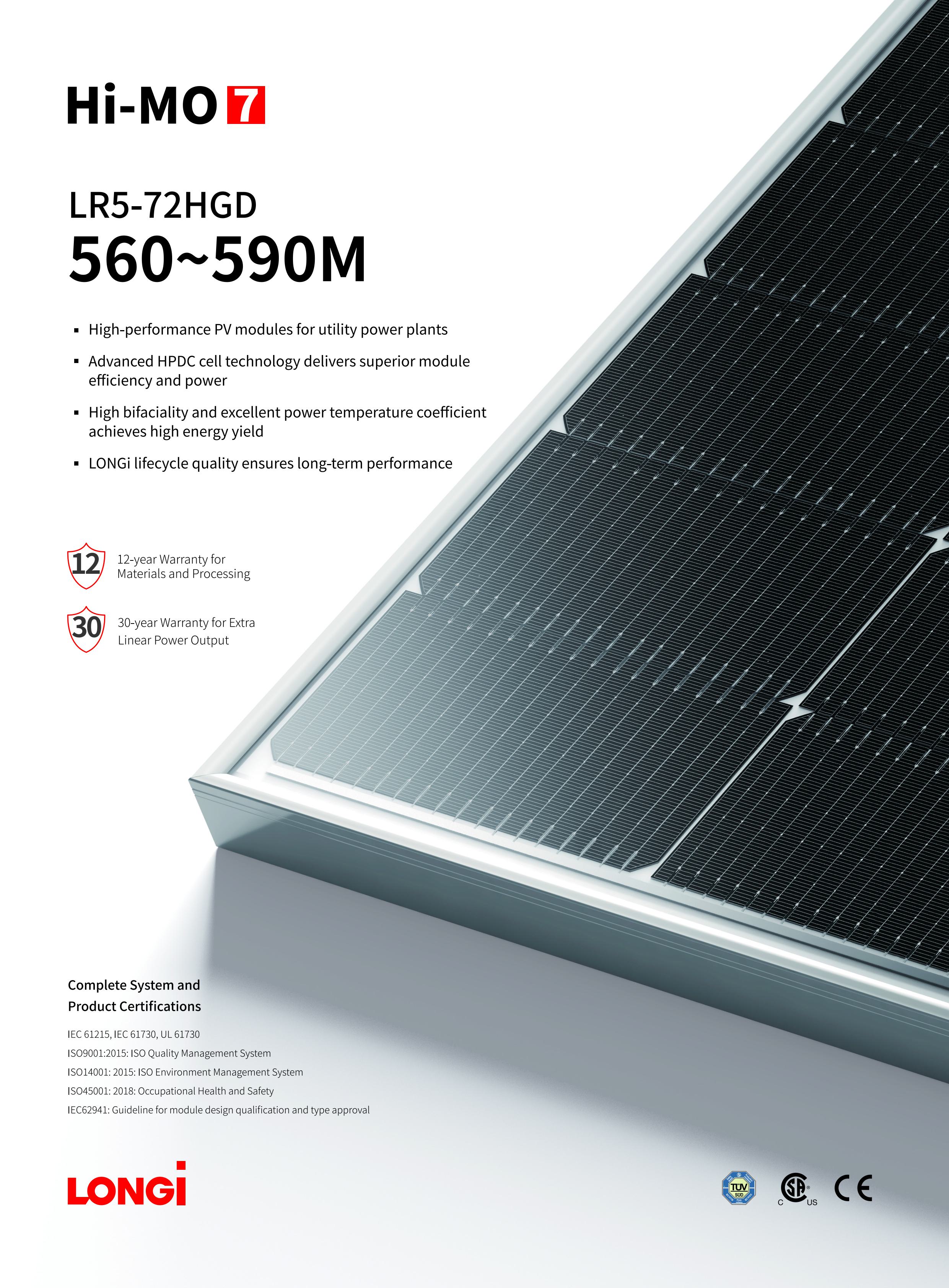 Tấm Pin mặt trời Longi 580W HiMO X7 LOẠI A 2MẶT KÍNH Tràn Viền HIỆU SUẤT CAO 2024