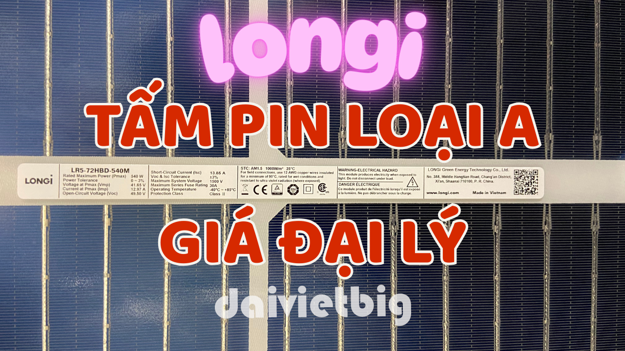 tấm pin năng lượng mặt trời loại A