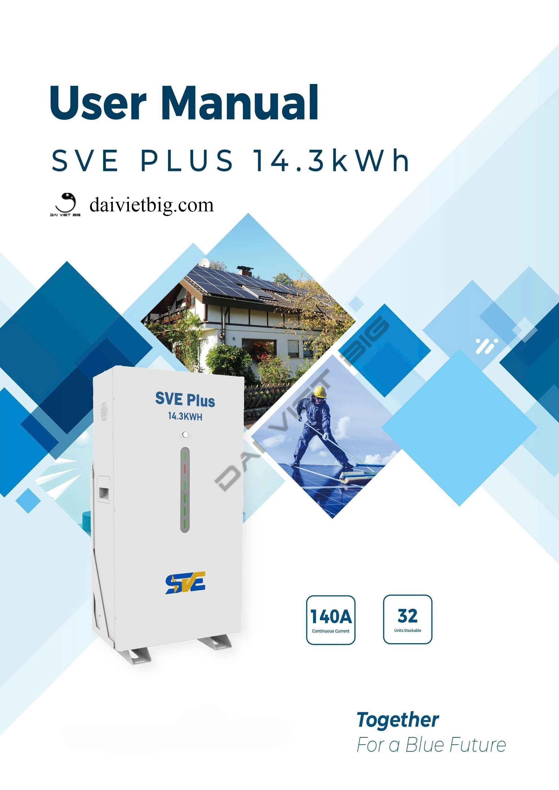 Pin lưu trữ Lithium SVE Plus 280AH 14.3kW BẢO HÀNH 5 NĂM