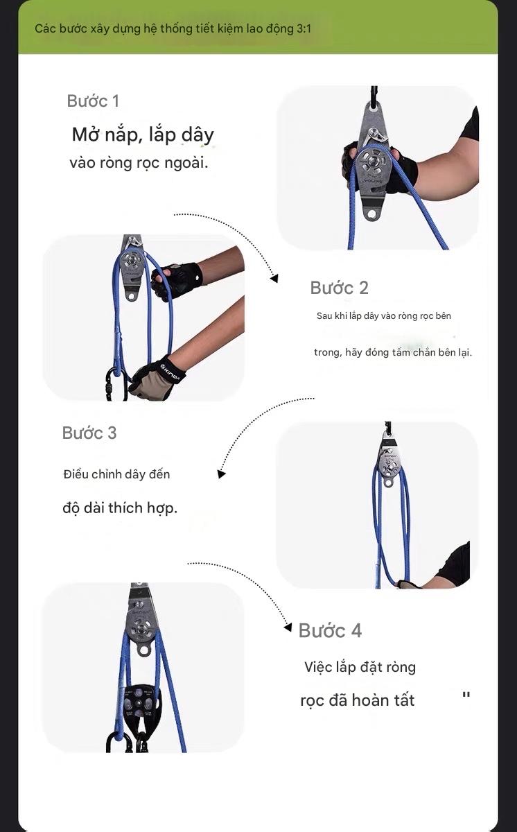 Bộ Ròng rọc Nâng Đa Năng Tự Khóa Ngoài trời XINDA (XINDA Outdoor Equipment).