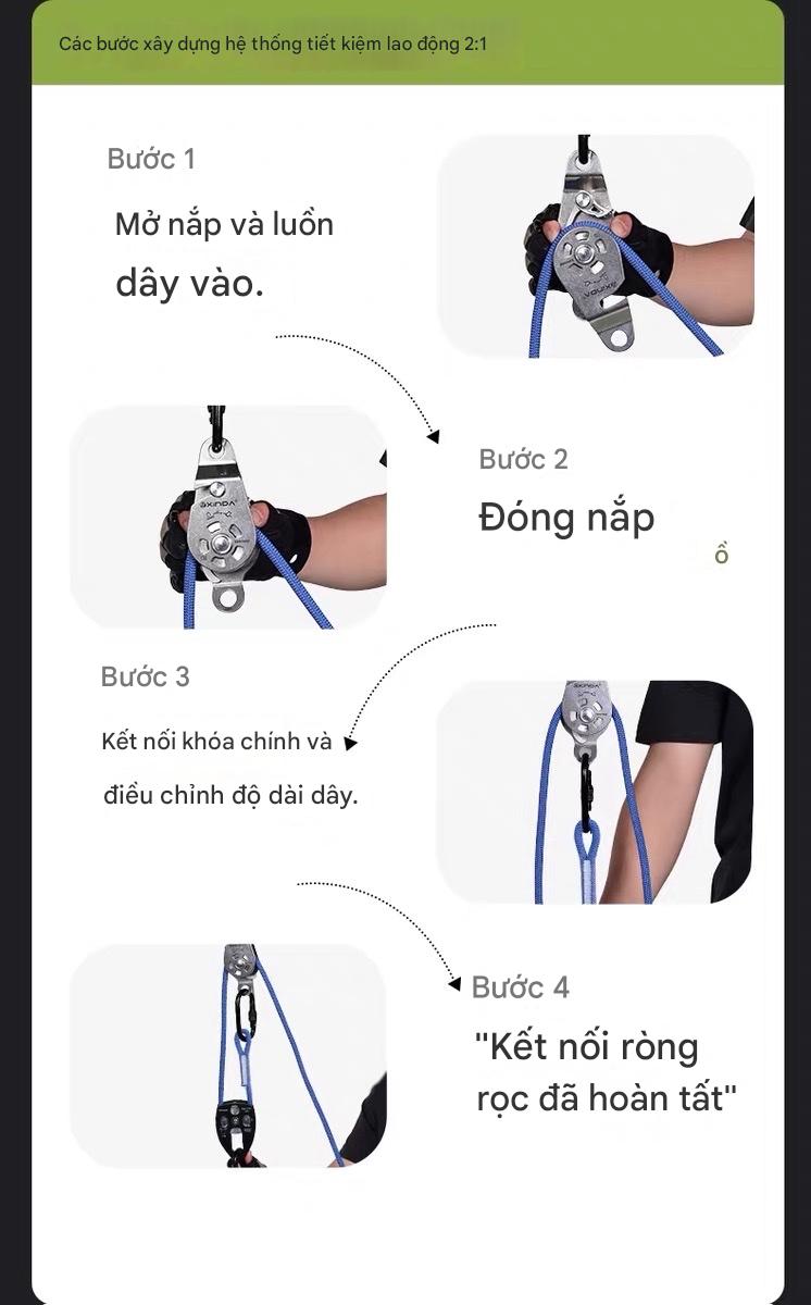 Bộ Ròng rọc Nâng Đa Năng Tự Khóa Ngoài trời XINDA (XINDA Outdoor Equipment).
