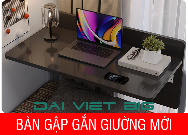 Bàn gập gắn giường ký túc xá thông minh, chịu lực 25kg mạnh mẽ, ổn định và chắc chắn