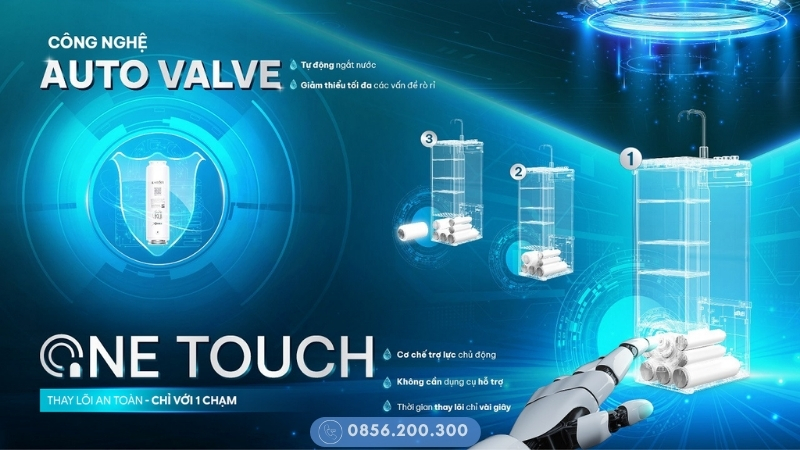 2 công nghệ tích hợp hiện đại One Touch và Auto Valve