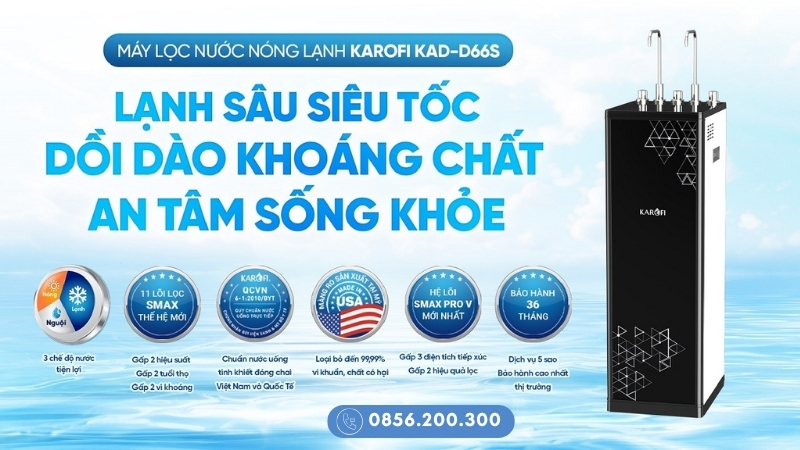 Máy lọc nước Karofi nóng lạnh KAD-D66S