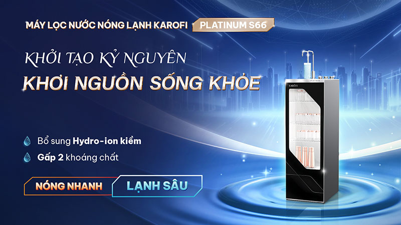 Máy lọc nước nóng lạnh Karofi Platinum S66 chính hãng