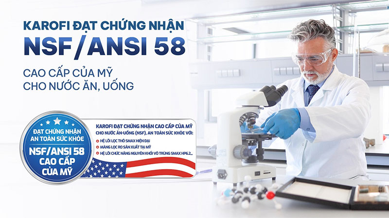 Chứng nhận tiêu chuẩn quốc tế NSF Karofi S66