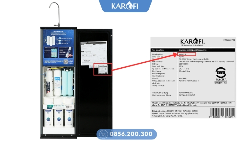 Tem sản phẩm máy lọc nước Karofi KAD-D66S Pro