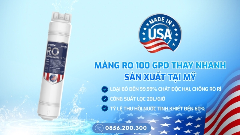 Màng lọc RO 100 GPD Karofi công suất 20L/h