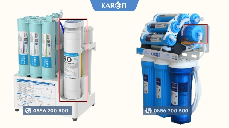 Model máy lọc nước dùng màng RO đúc và màng RO Dow sử dụng cốc lọc