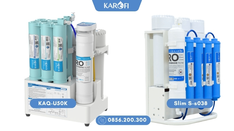 Máy lọc nước KAQ-U50K và Slim S-s038 dùng màng RO Hàn