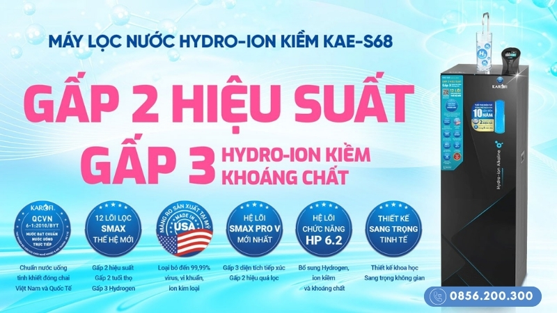 Máy lọc nước Karofi Hydro-ion kiềm KAE-S68