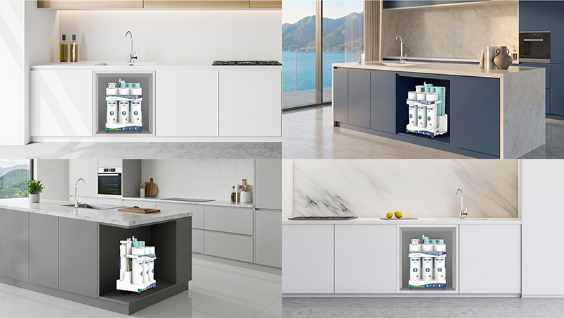 Máy lọc nước Karofi KAQ-U96 Pro lắp đặt dưới gầm tủ bếp