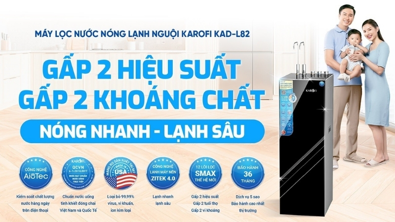 Máy Lọc Nước Nóng Lạnh Thường Karofi KAD-L82