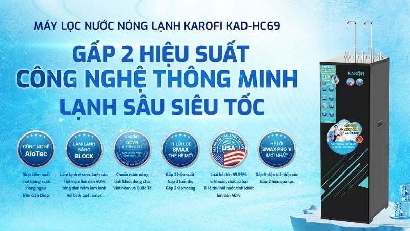 Máy Lọc Nước Nóng Lạnh Karofi KAD-HC69