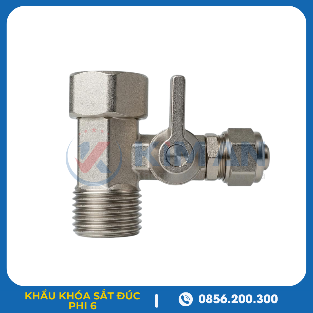 Bộ Khẩu Khóa Đúc Liền Khối Sắt Chia Nước Đầu Vào Phi 6