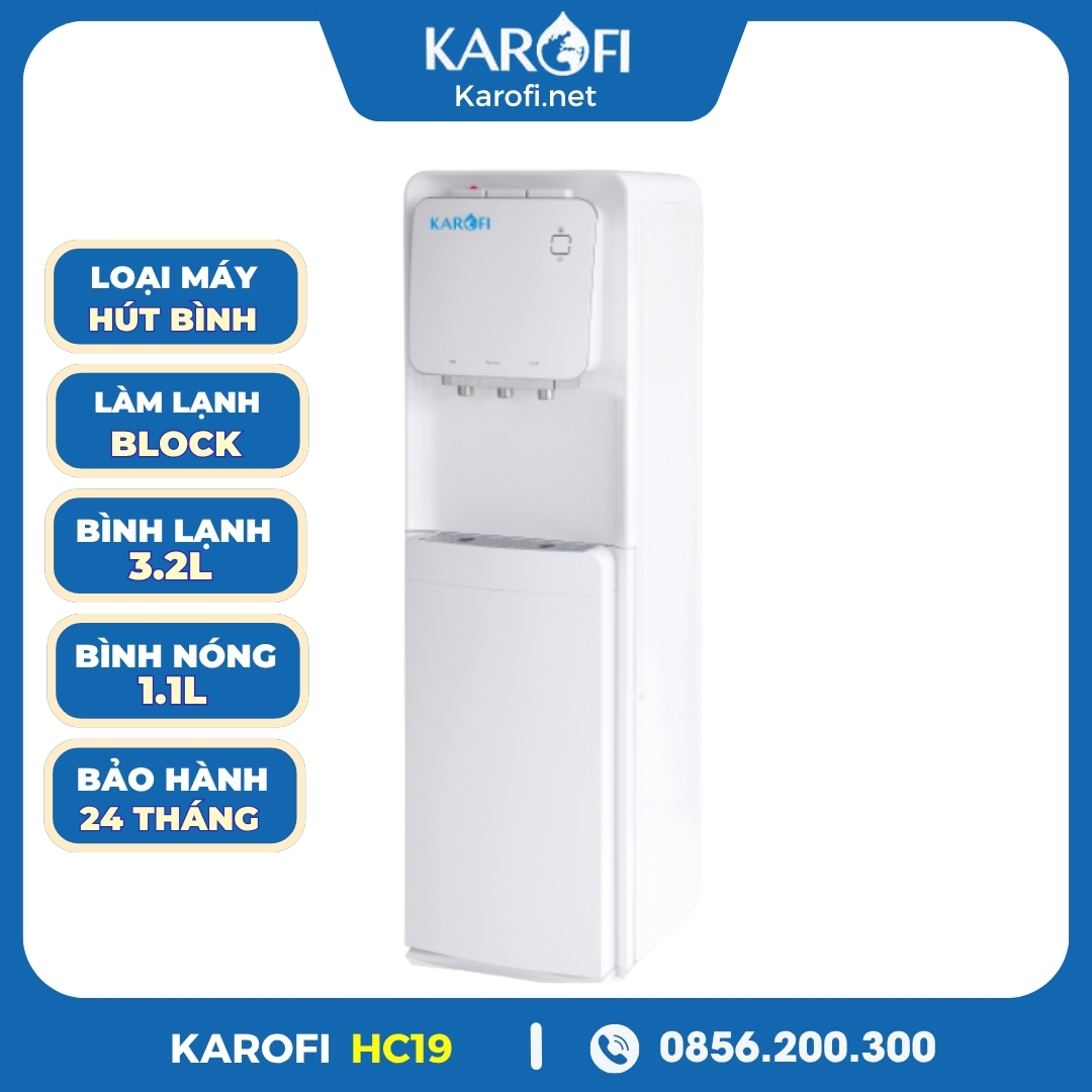 Cây nước nóng lạnh hút bình Karofi HC19
