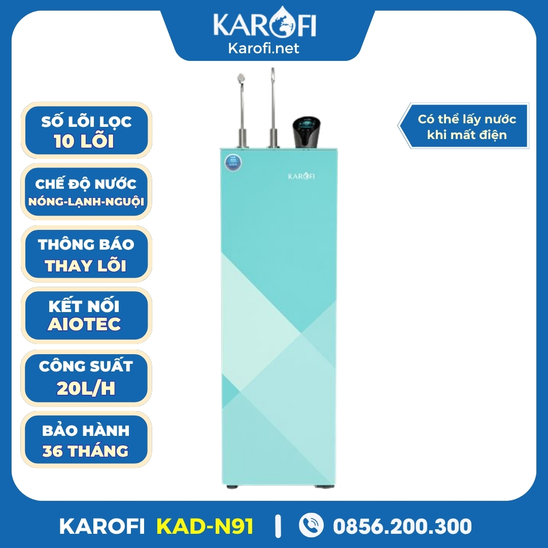 MÁY LỌC NƯỚC NÓNG LẠNH KAROFI KAD-N91