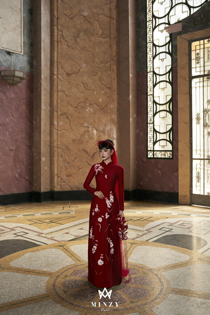 Áo dài nữ đỏ 12