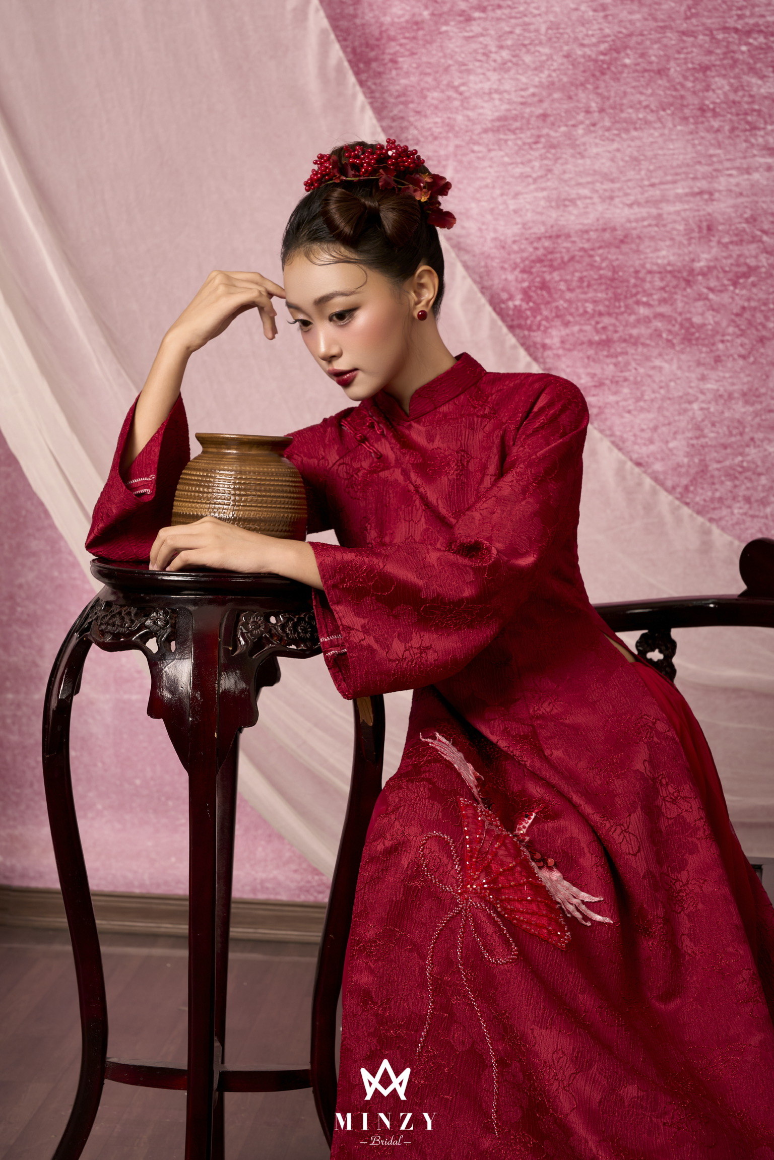 Áo dài cặp  đỏ 43