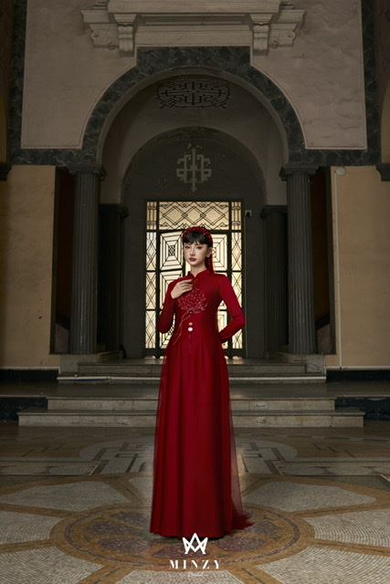 Áo dài nữ đỏ 17
