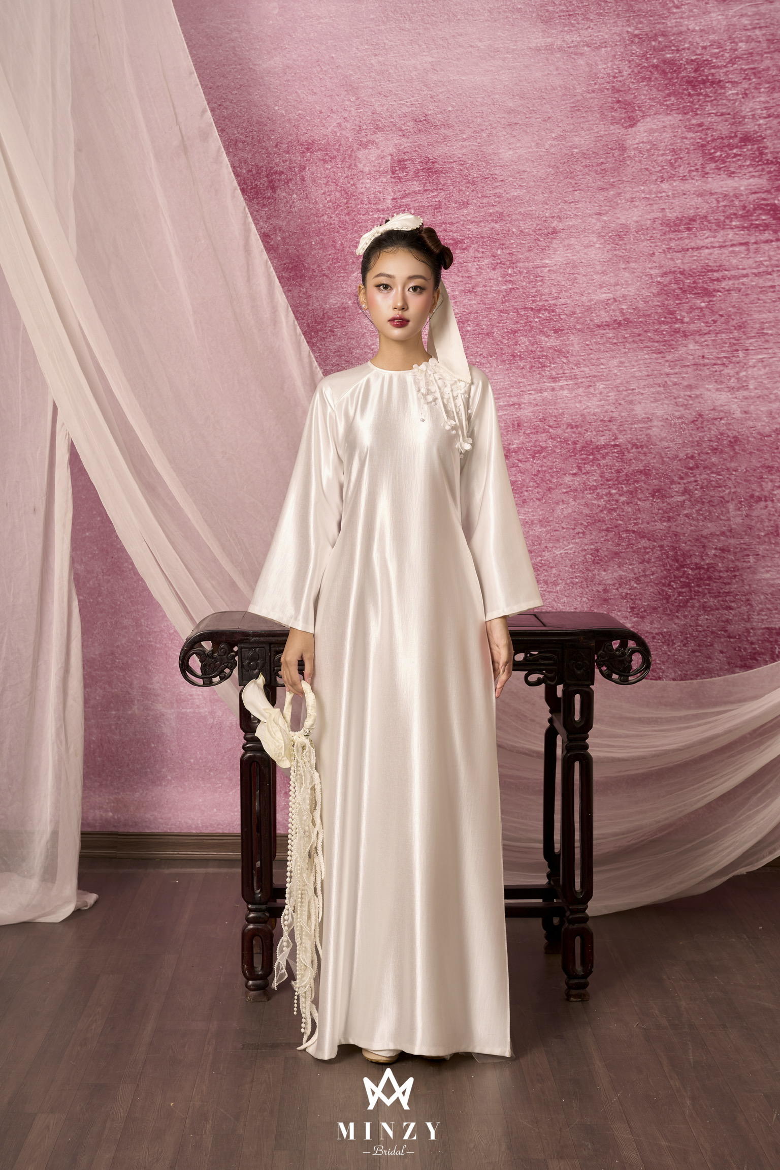 Áo dài cặp  trắng 54