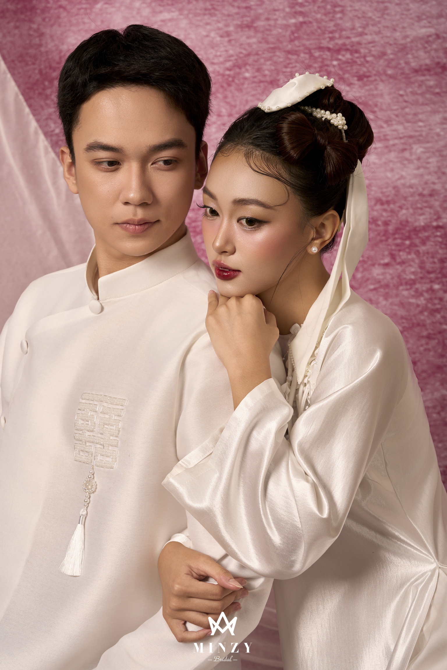 Áo dài cặp  trắng 54