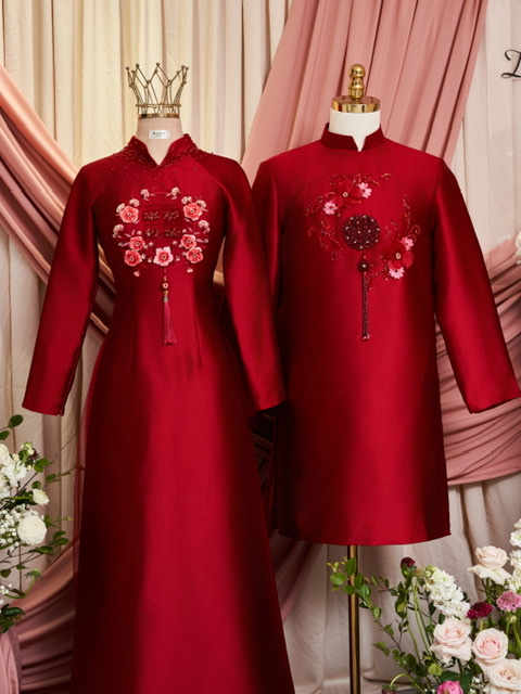 Áo dài cặp  đỏ 78