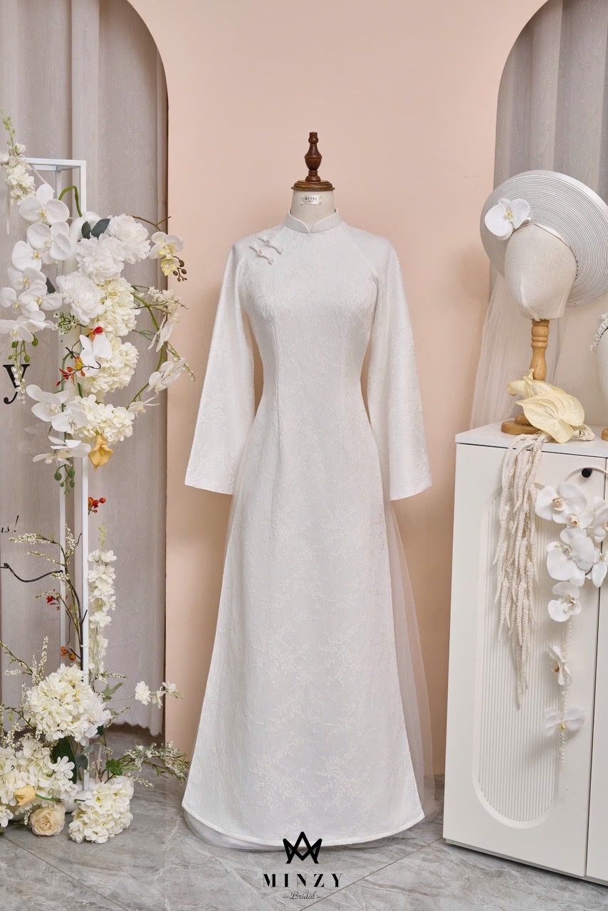 Áo dài cặp trắng 27