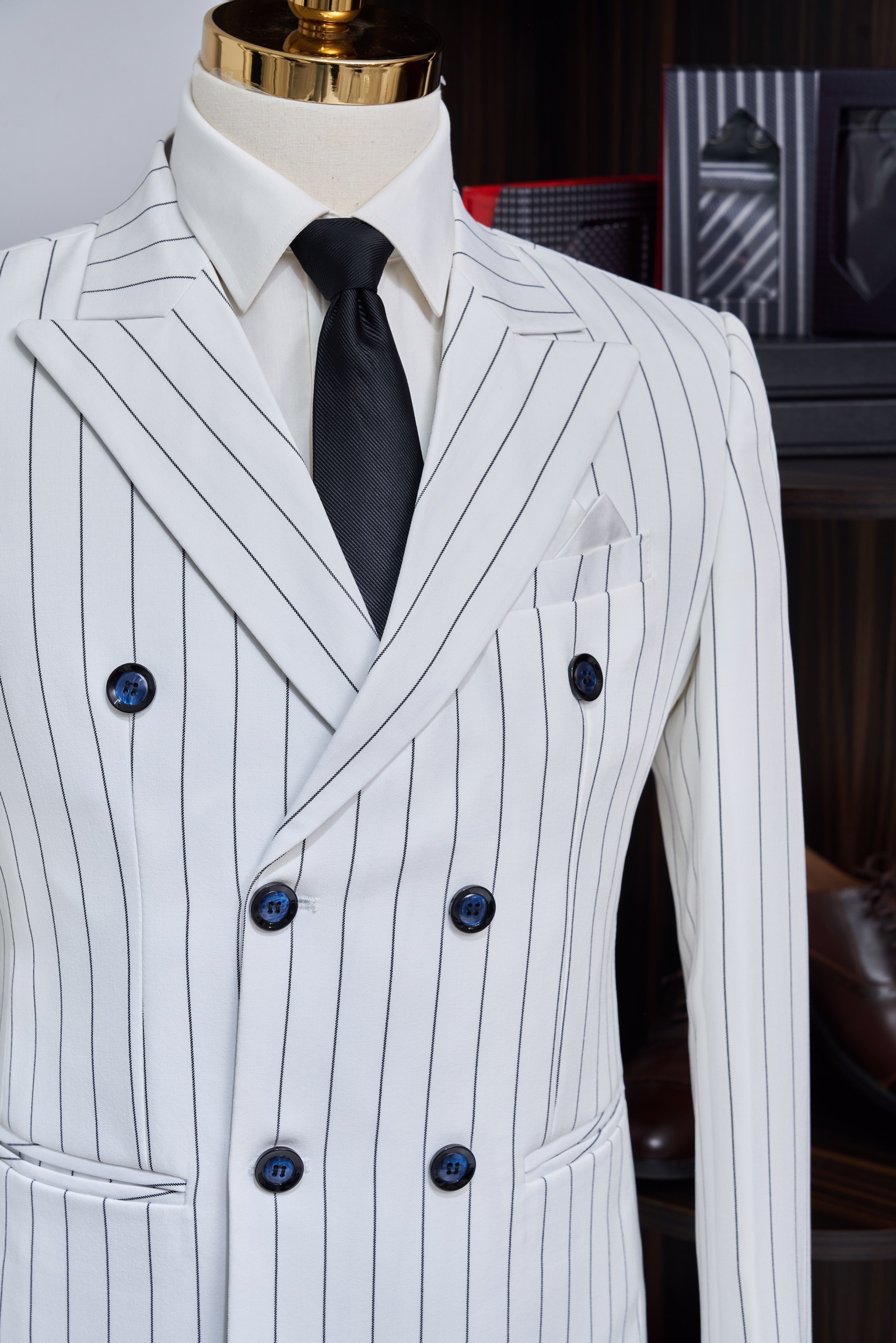 Vest  trắng kẻ