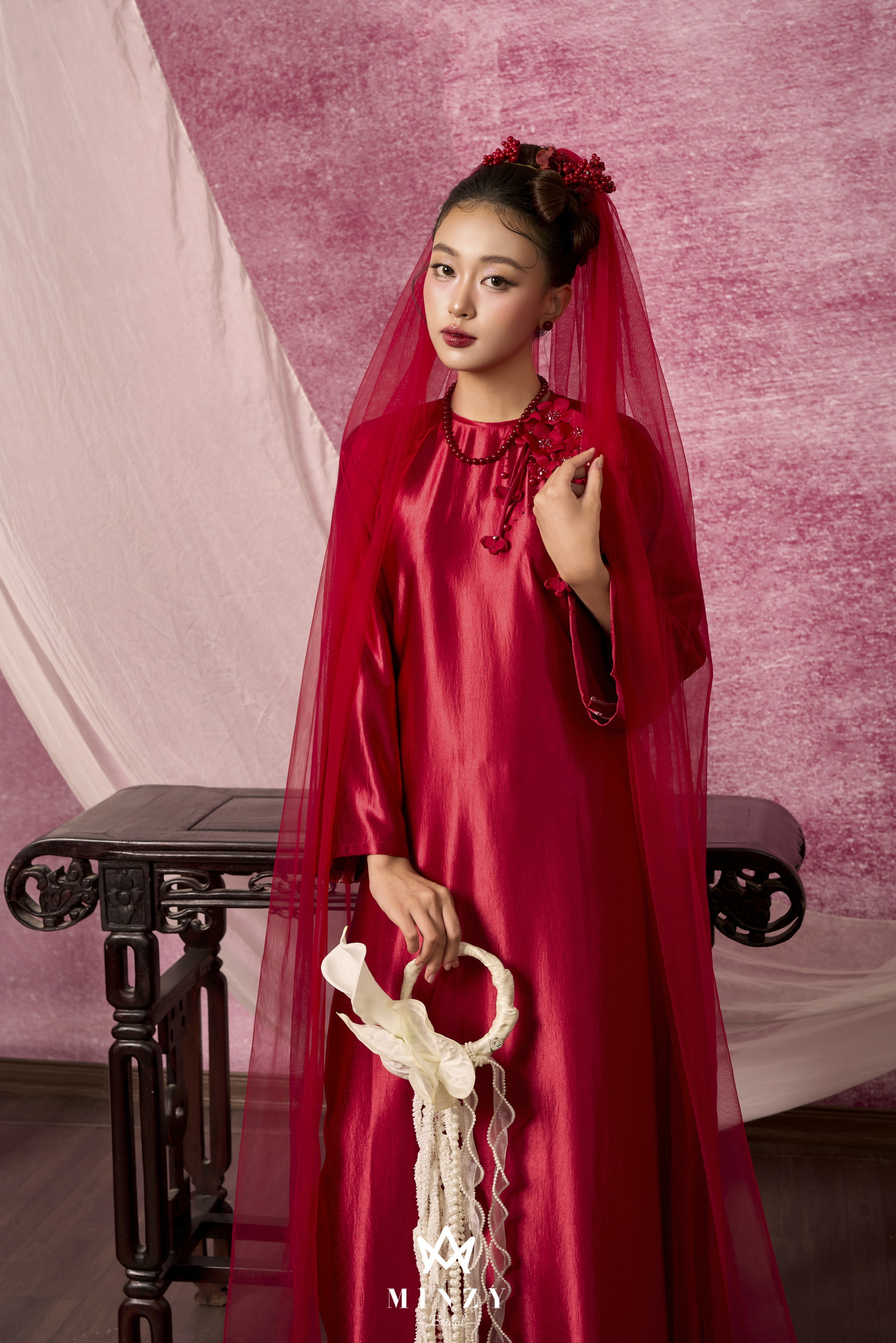 Áo dài cặp  đỏ 47