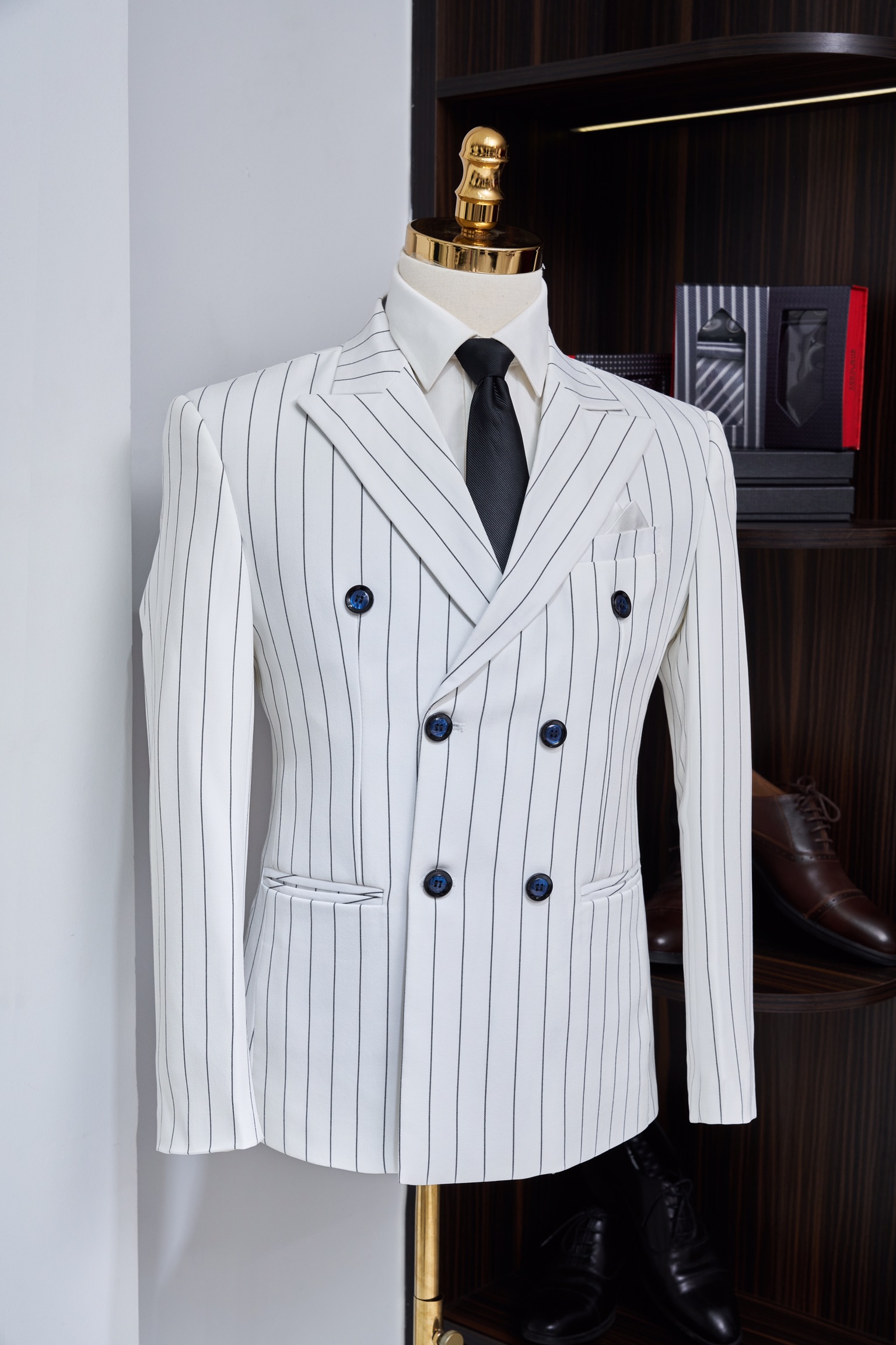 Vest  trắng kẻ