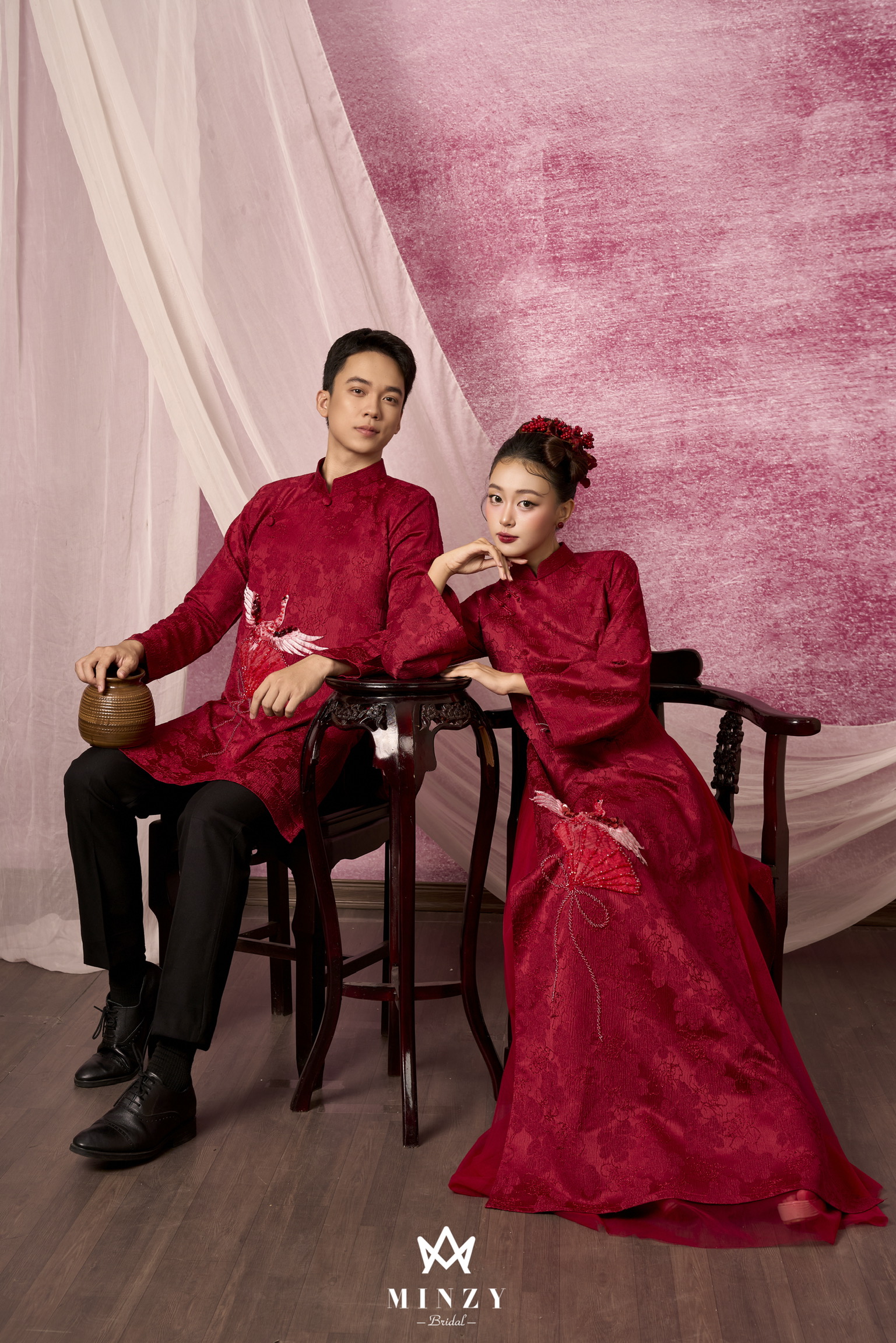 Áo dài cặp  đỏ 43