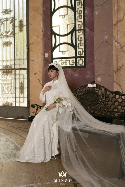 Áo dài nữ trắng 15