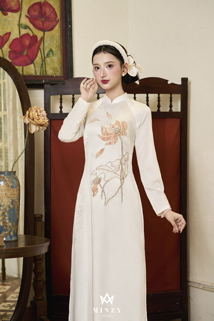 Áo dài cặp trắng 57