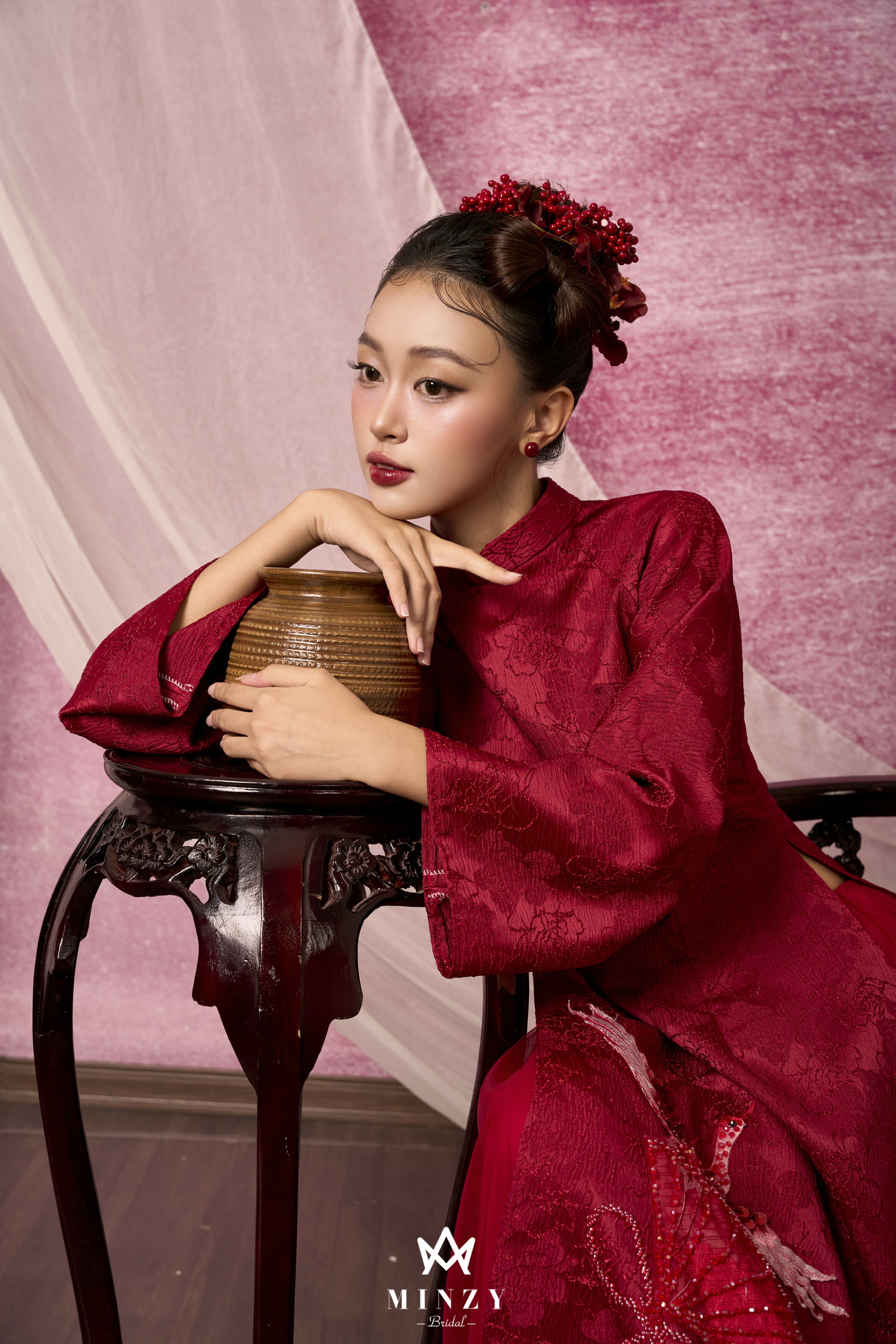 Áo dài cặp  đỏ 43