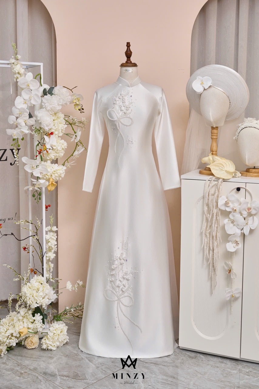 Áo dài cặp trắng 26