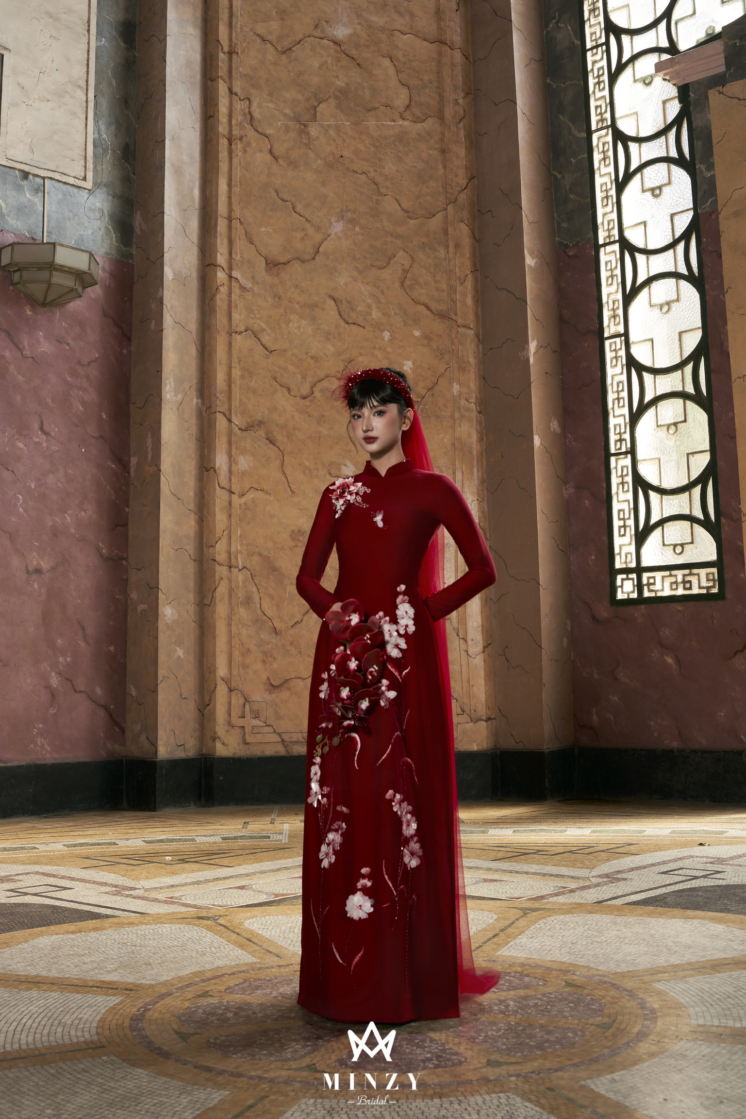 Áo dài nữ đỏ 12