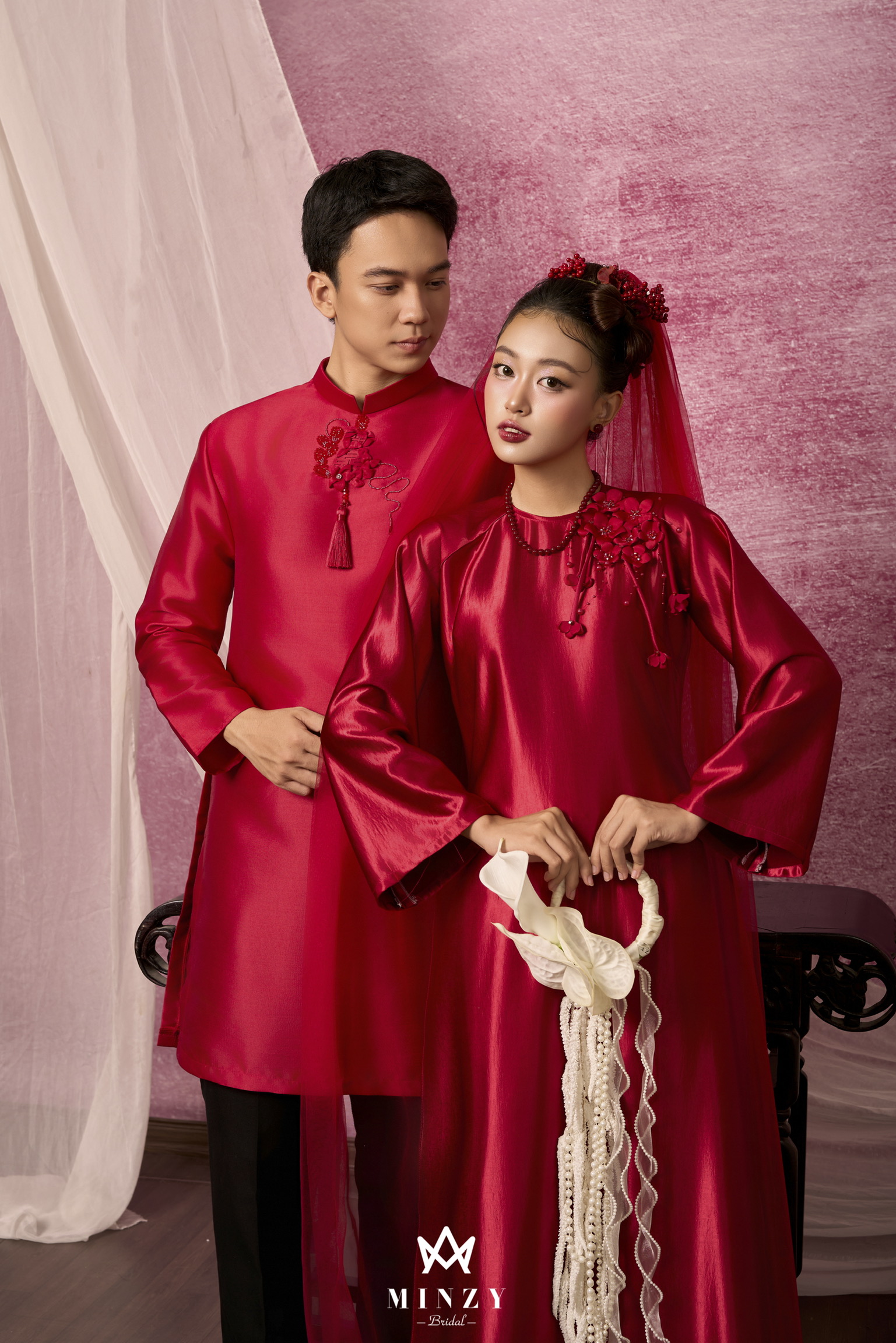 Áo dài cặp  đỏ 47