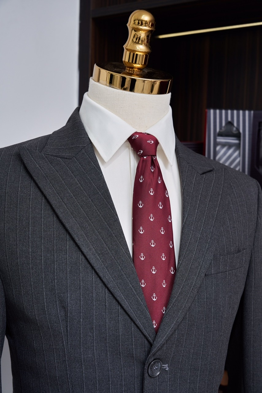 Vest xám kẻ 2 cúc