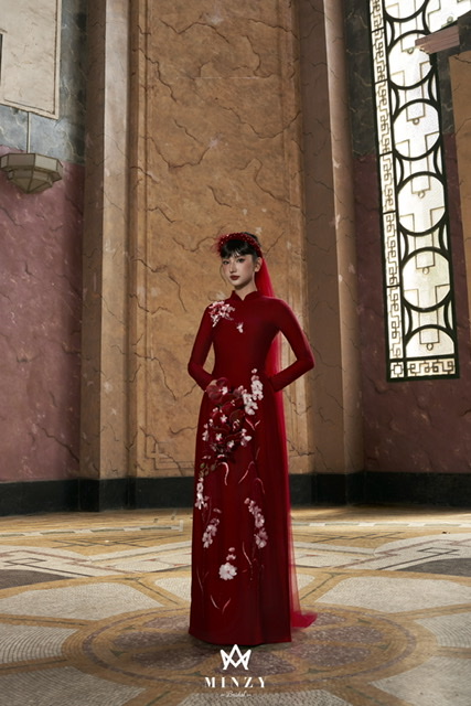 Áo dài nữ đỏ 12