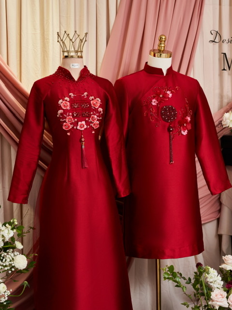 Áo dài cặp  đỏ 78