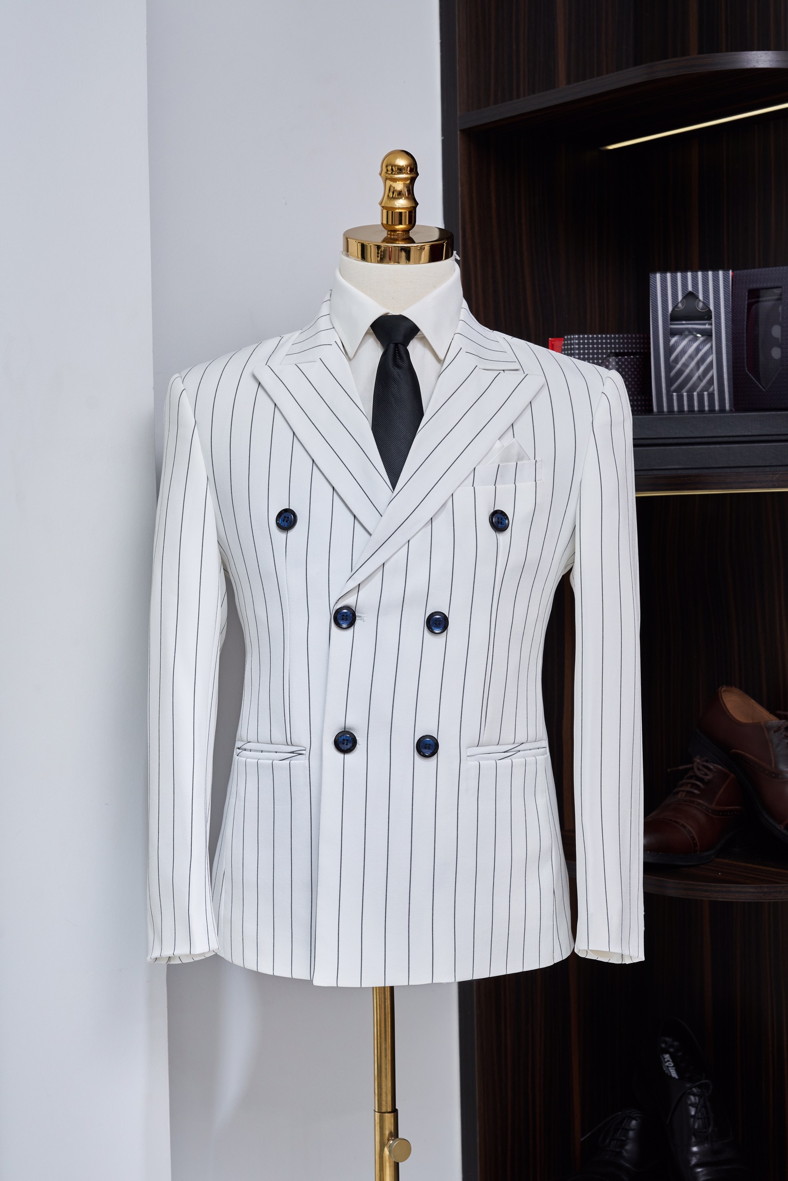 Vest  trắng kẻ